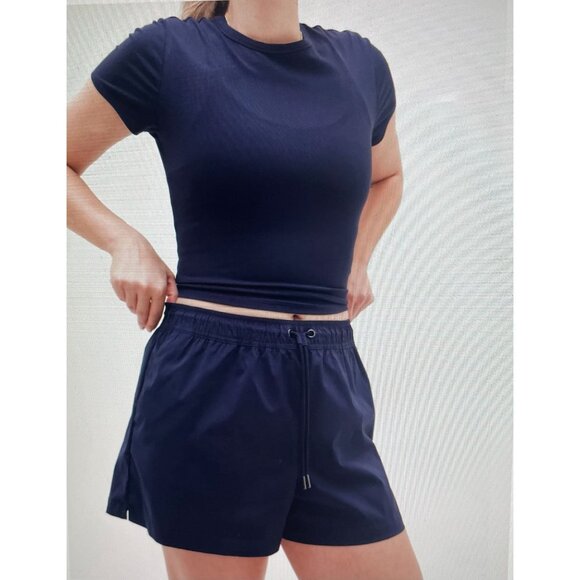 Athleta Womens Black Elastic Waist Performance Shorts XS